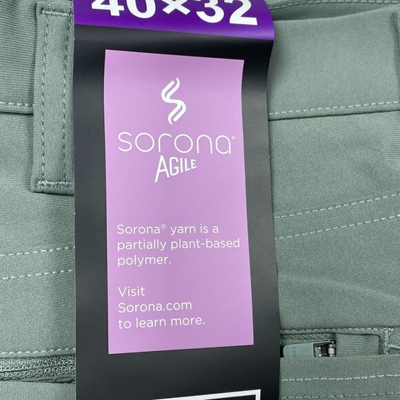 Kirkland Signature Mens Sage Green Commuter Pants 40x32 UPF 50+ a1382 - Picture 6 of 7